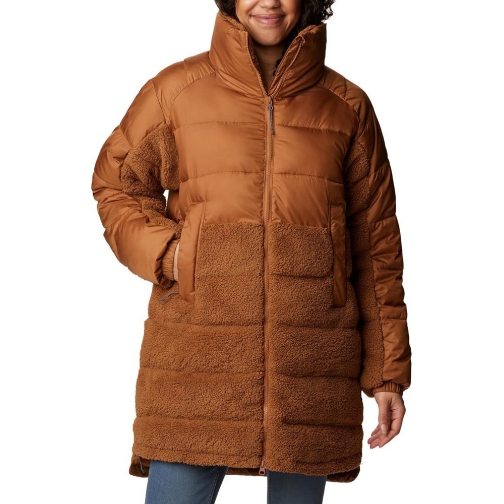 NWT Columbia Women's Leadbetter Point‎ Long Jacket - Color Camel Brown - Size S